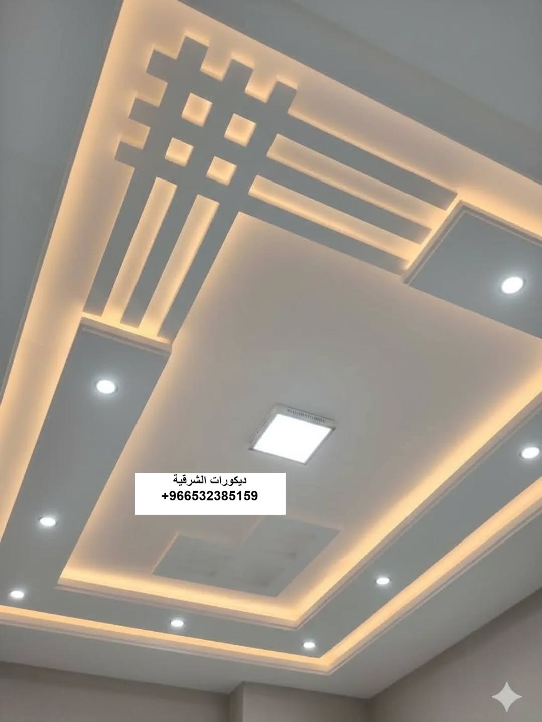 ديكور سقف جبس بورد صالة استقبال في راس تنورة — ديكورات الشرقية — عمل 7