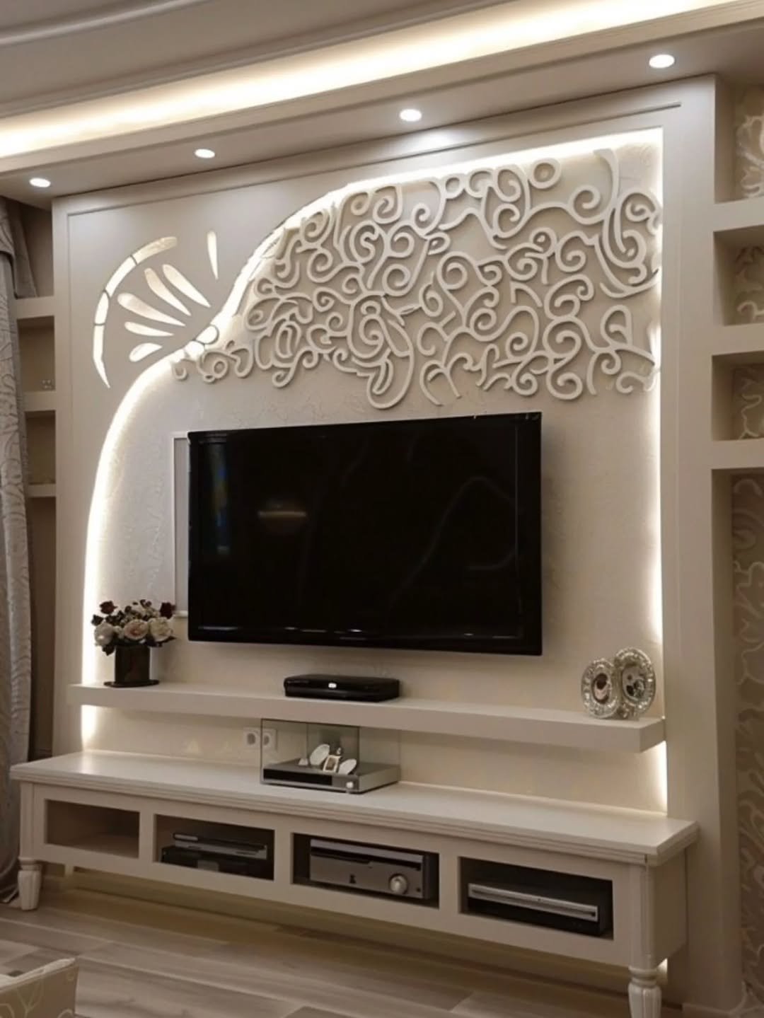 ديكور شاشة تلفزيون فيلا سكنية في القطيف — ديكورات الشرقية — عمل 25